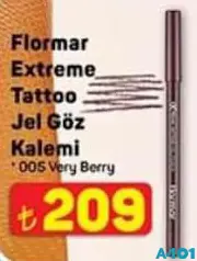 FLORMAR EXTREME TATTOO JEL GÖZ KALEMİ 005 VERY BERRY fiyat ve kampanya bilgisi